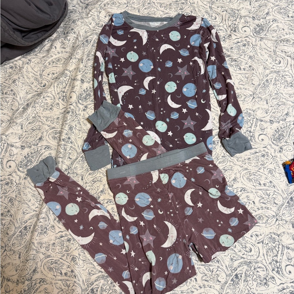 Little Sleepies Blue to the Moon and Back Pajamas 7/8